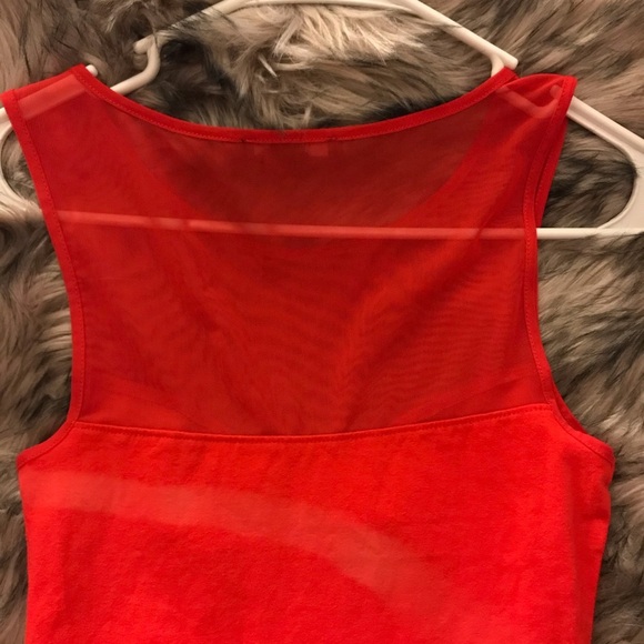 š¦ Forever 21 Red Mesh top BodySuit - Picture 9 of 12